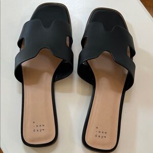 A New Day Black Slide Sandals for Women